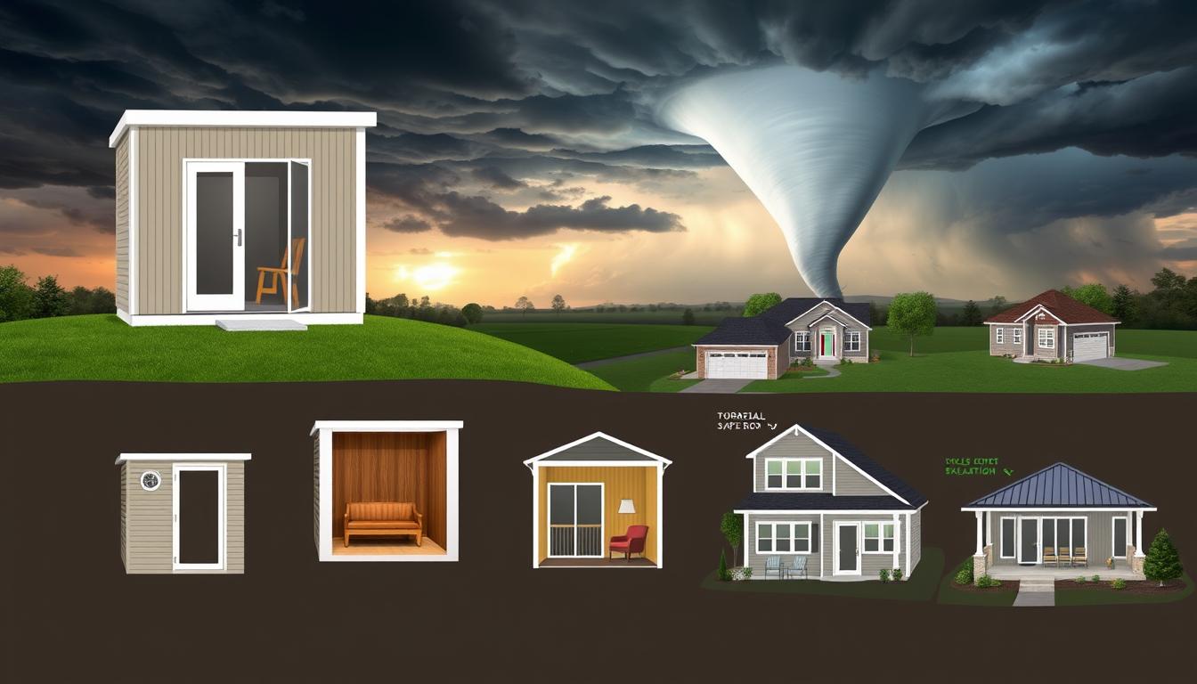 Above ground tornado safe room installation options for residential homes