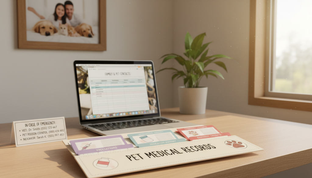 Emergency contact information and pet medical records organization Emergency contact information and pet medical records organization
