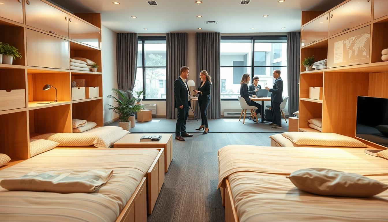 apartment emergency shelter design with flexible storage solutions