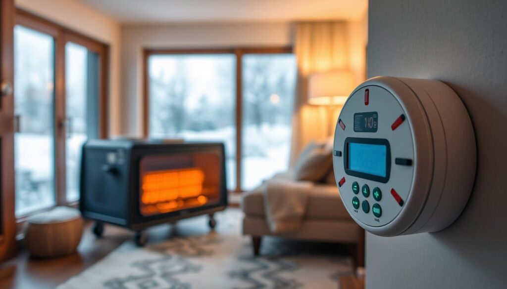 carbon monoxide safety detector for emergency heating