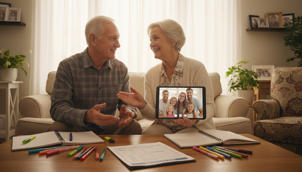 elderly emergency communication plan with family members