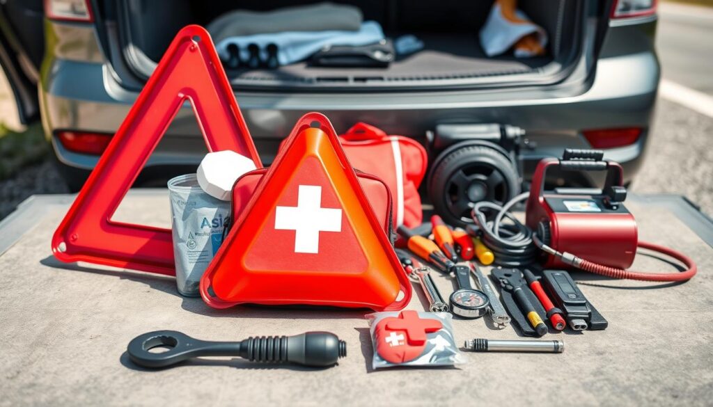 emergency car tools and automotive safety kit
