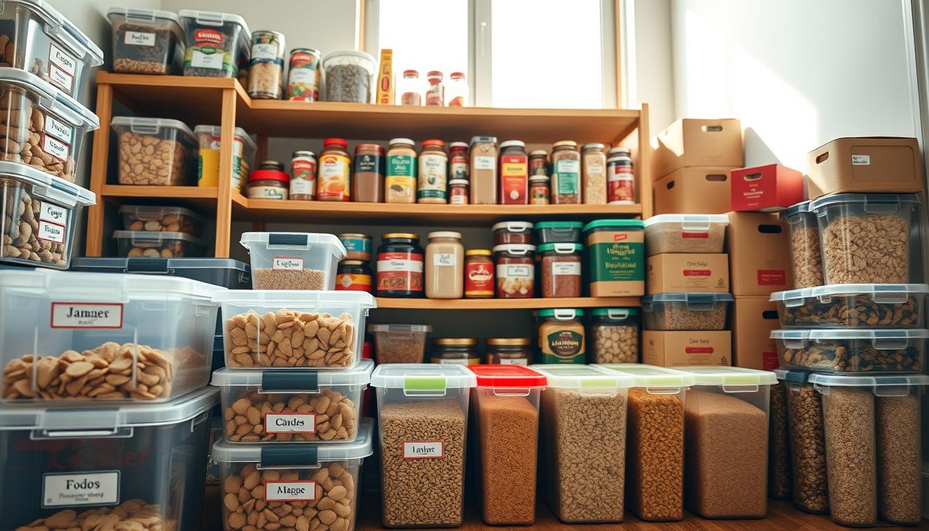 emergency food storage containers and organization