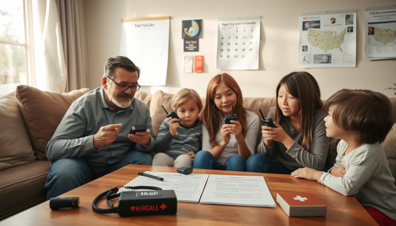family emergency communication plan with crisis communication devices