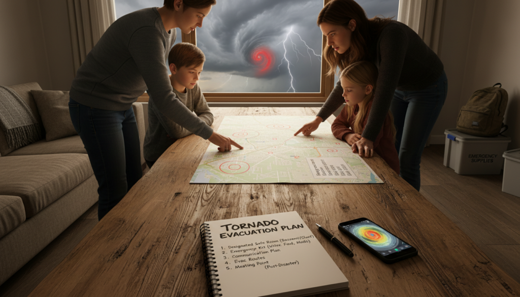 family tornado evacuation plan preparation checklist