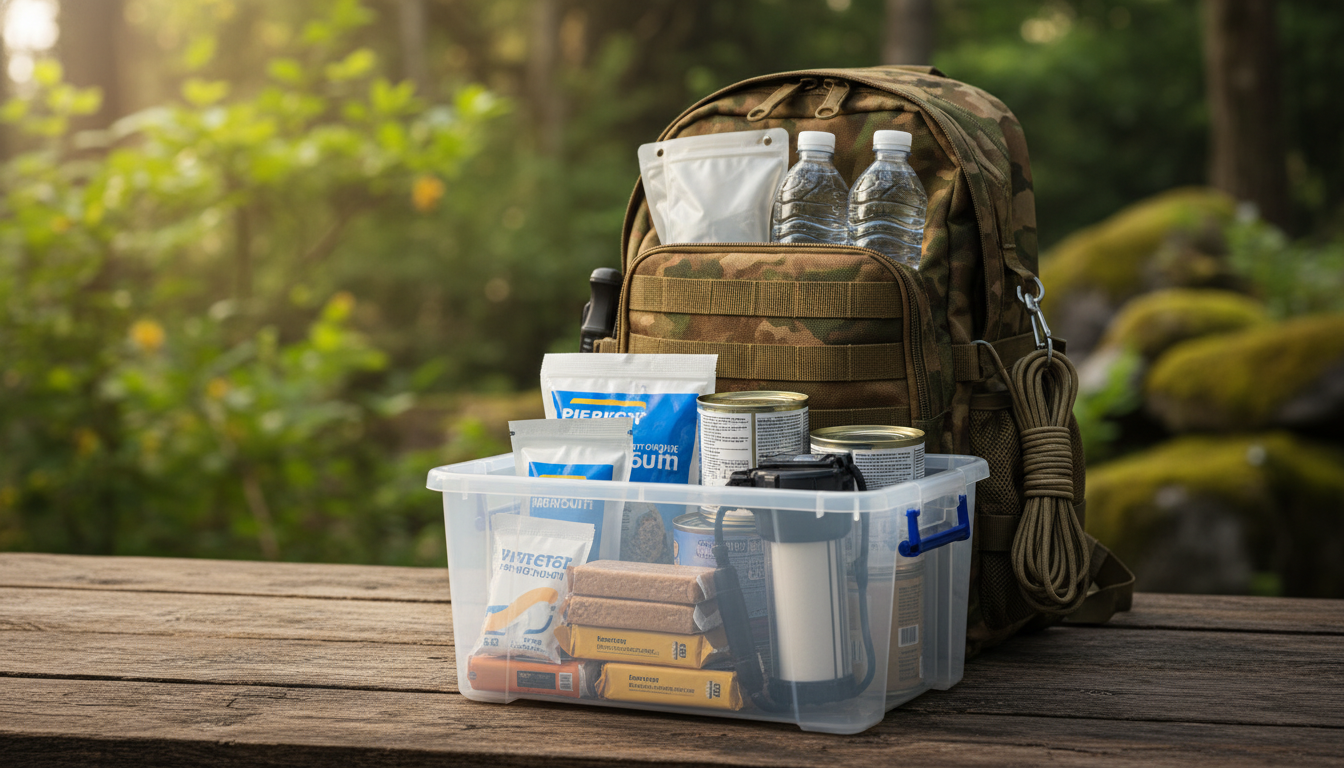 low-cost survival kits for emergency water and food storage