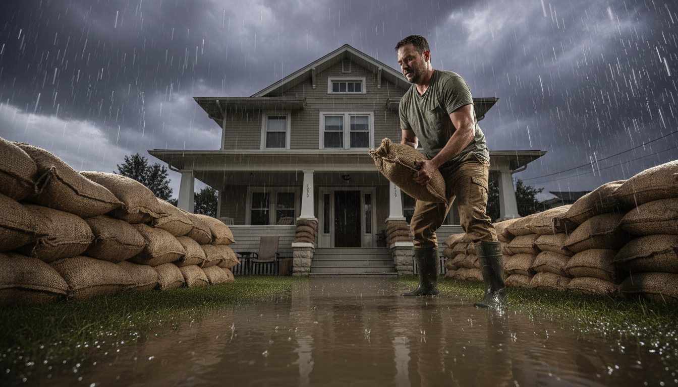protecting property from flooding with sandbags