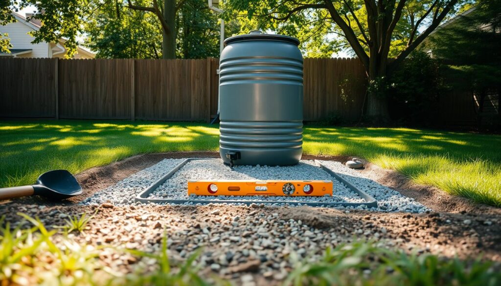 rain barrel foundation preparation and positioning rain barrel setup