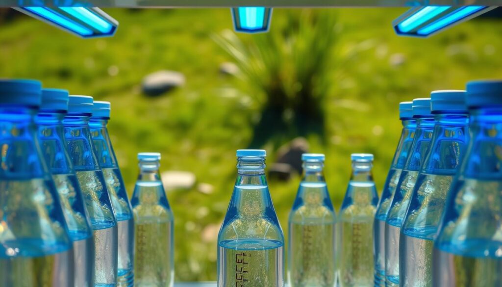 ultraviolet radiation water sterilization process in clear bottles