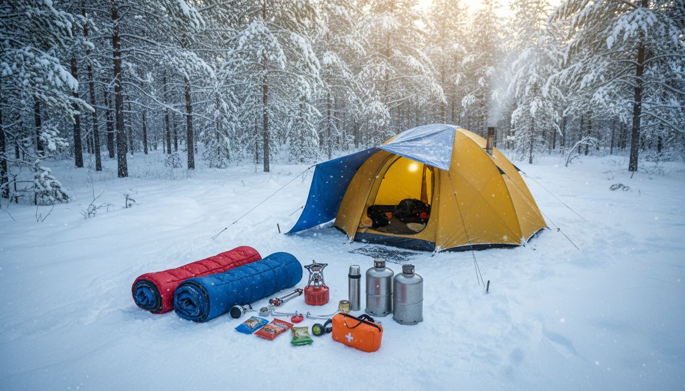 winter survival shelter emergency supplies and gear